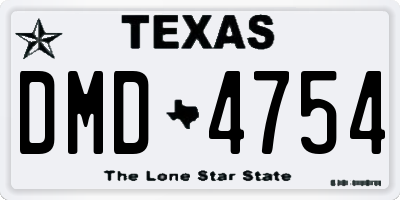 TX license plate DMD4754