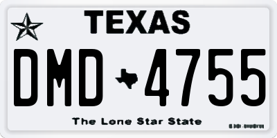 TX license plate DMD4755