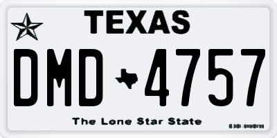 TX license plate DMD4757