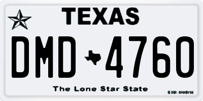 TX license plate DMD4760