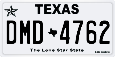 TX license plate DMD4762