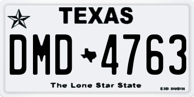 TX license plate DMD4763