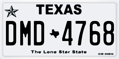 TX license plate DMD4768
