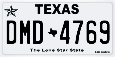 TX license plate DMD4769