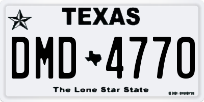 TX license plate DMD4770