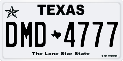 TX license plate DMD4777