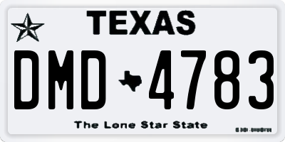 TX license plate DMD4783