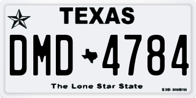 TX license plate DMD4784