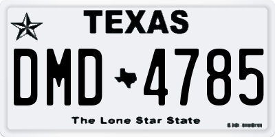 TX license plate DMD4785