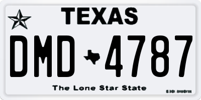 TX license plate DMD4787