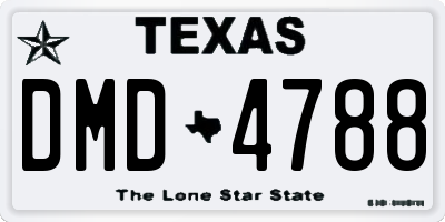 TX license plate DMD4788