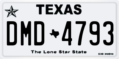 TX license plate DMD4793