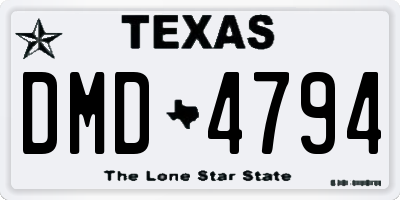TX license plate DMD4794