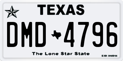 TX license plate DMD4796