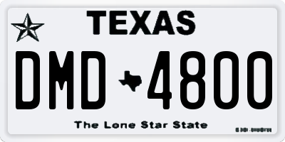 TX license plate DMD4800