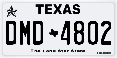 TX license plate DMD4802