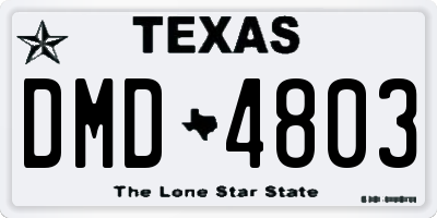 TX license plate DMD4803