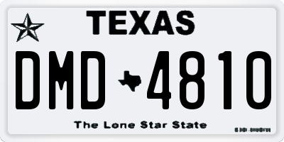 TX license plate DMD4810