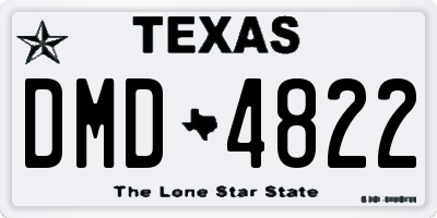 TX license plate DMD4822