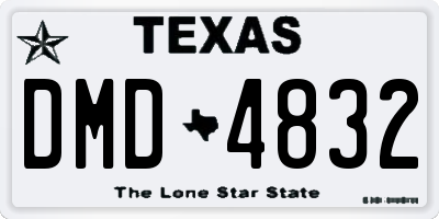 TX license plate DMD4832
