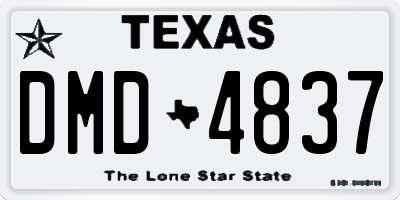 TX license plate DMD4837