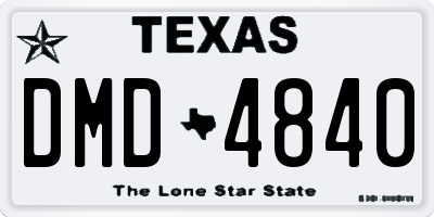 TX license plate DMD4840