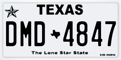 TX license plate DMD4847