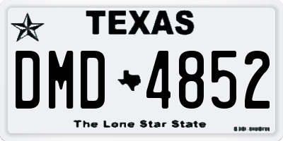 TX license plate DMD4852