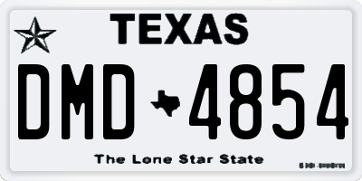 TX license plate DMD4854