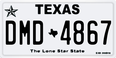TX license plate DMD4867