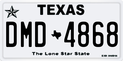 TX license plate DMD4868