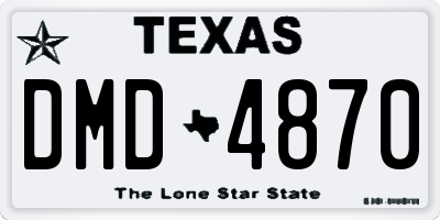 TX license plate DMD4870