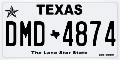 TX license plate DMD4874