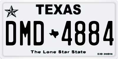 TX license plate DMD4884