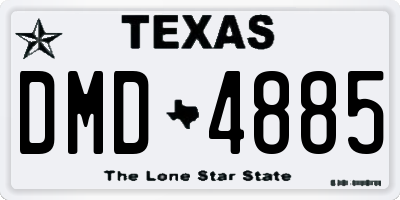 TX license plate DMD4885