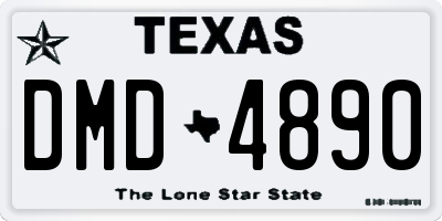 TX license plate DMD4890
