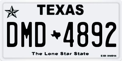 TX license plate DMD4892