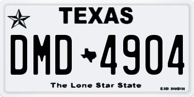 TX license plate DMD4904