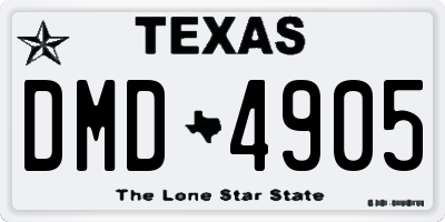 TX license plate DMD4905