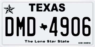 TX license plate DMD4906