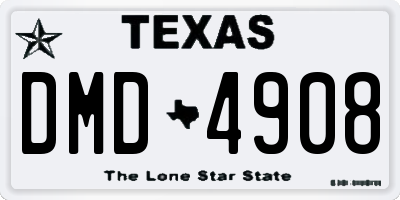 TX license plate DMD4908