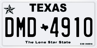 TX license plate DMD4910