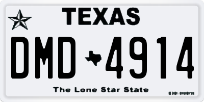 TX license plate DMD4914