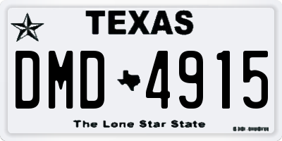 TX license plate DMD4915