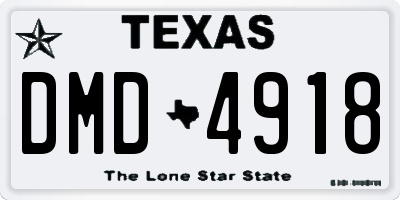 TX license plate DMD4918