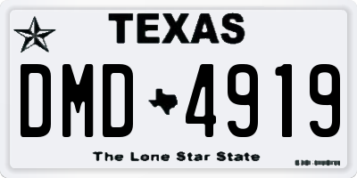 TX license plate DMD4919