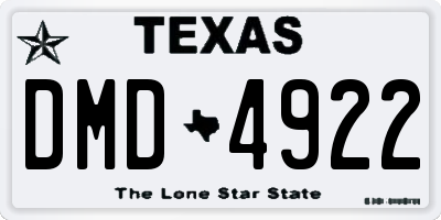 TX license plate DMD4922
