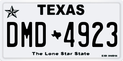 TX license plate DMD4923