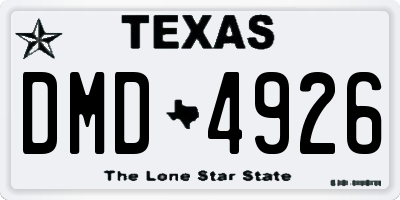 TX license plate DMD4926