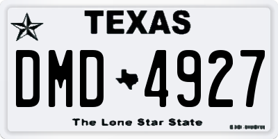 TX license plate DMD4927